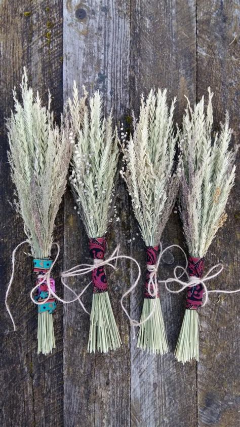 Boho Rustic Bouquet Dried Flowers Grasses Bunch Natural
