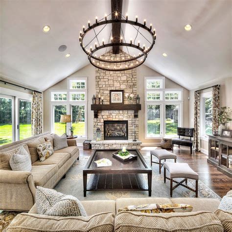 Vaulted Ceiling Living Room Design Ideas Great Room Addition Vaulted
