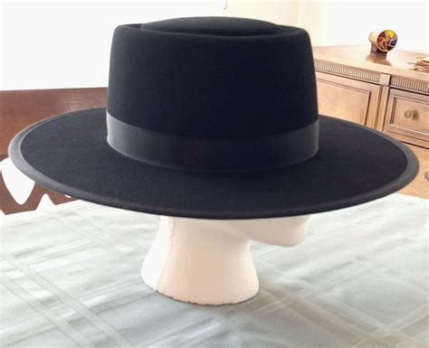 Mens Authentic Amish Black Felt Hat Made In Lancaster County Pa