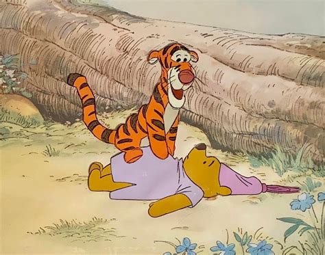 Original Hand Painted Production Animation Cel Of Winnie The Pooh And
