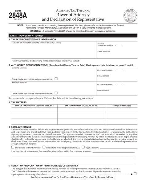 Form 2848a Download Printable Pdf Or Fill Online Power Of Attorney And