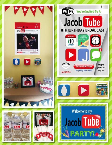 Youtube Custom Party Set In 2020 Youtube Party Birthday Party Set