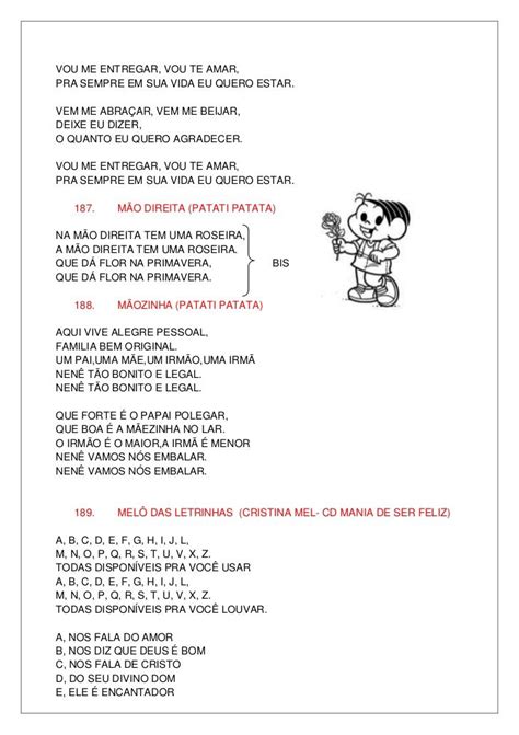 Pin Em Letras De Músicas Infantil