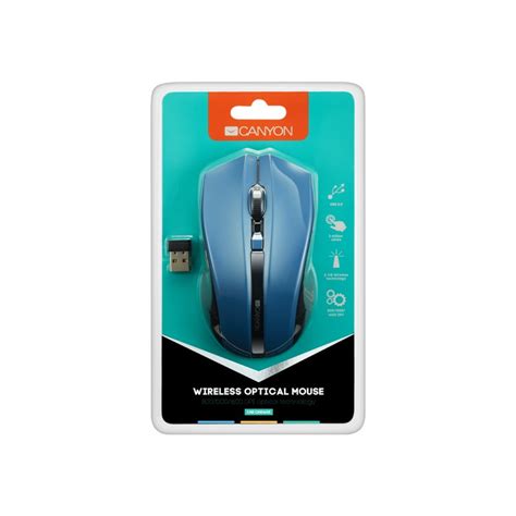 Canyon Wireless Optical Mouse Blue Cne Cmsw05bl E Gate