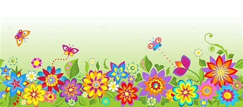 Flowers Seamless Border Stock Vector Illustration Of Bloom 52495613