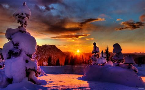 40 Winter Sunset Hd Wallpaper On Wallpapersafari