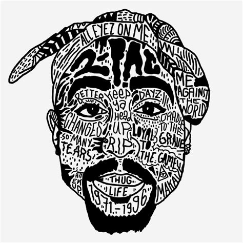 Illustration Art Hip Hop Rap Typography Rappers Black And White