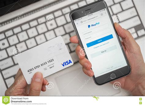 Pricing is fixed per transaction. Using PayPal And Credit Card For Online Shopping Editorial Stock Image - Image of purchase ...