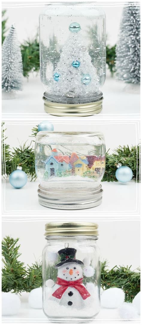 Mason Jar Snow Globes For Winter Water And Waterless Snow Globes
