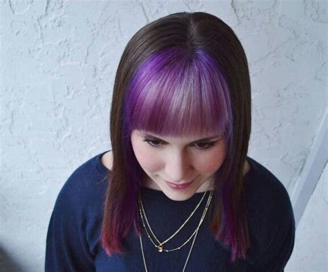 Purple Bangs Mens Cuts Updos Hairdresser Thick Hair Styles Bangs