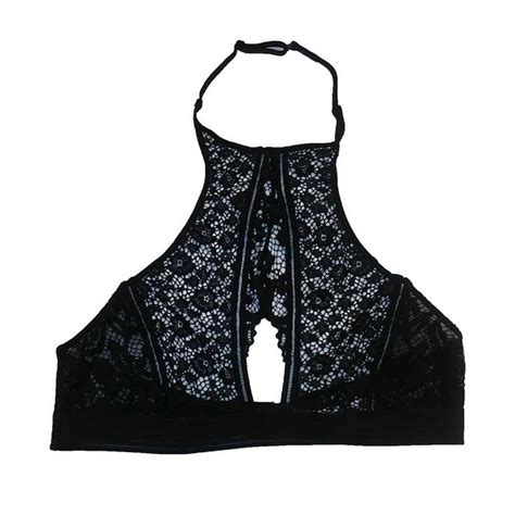 shop victoria s secret very sexy bralette keyhole high neck halter lace bra free shipping on
