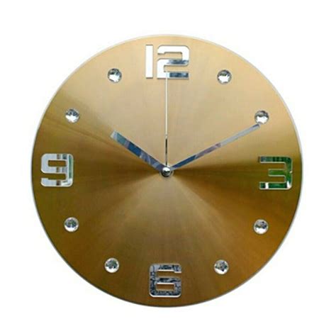 Regno Decorative Wall Clock Silent Non Ticking 12 Quartz Clock Gold