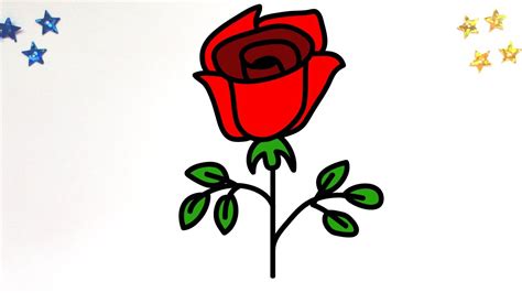 How To Draw A Rose Easy Tutorial For Kids Toddlers Preschoolers Youtube