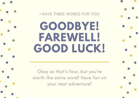 Goodbye And Good Luck Wishes