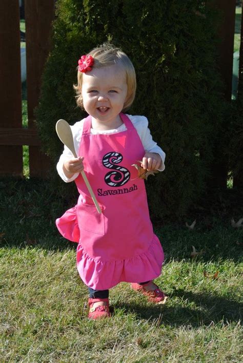 Personalized Kids Apron This Adorable Ruffle Trimmed Kids Apron Is