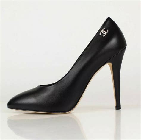 Chanel Classic Black Leather Cc Silver Logo Pumps Shoes Miami Lux