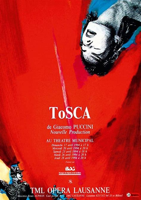Tosca Giacomo Puccini Opera Poster Puccini Opera Theatre Poster