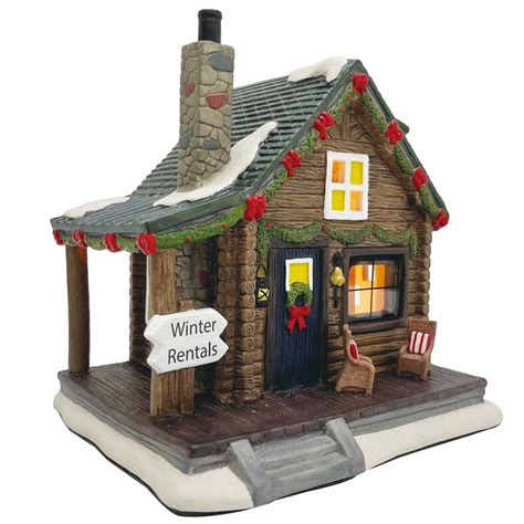Christmas Village Log Cabin Shopfgi
