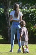 Candice Swanepoel in a White Top Was Spotted at a Park with Her Sons in ...