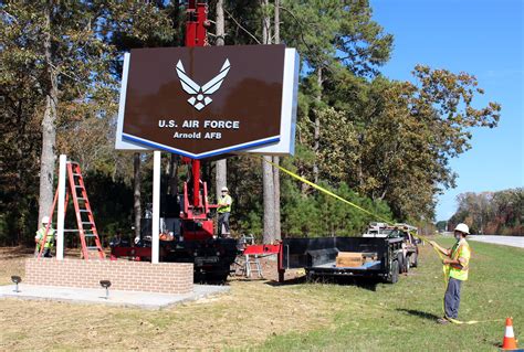 New Sign Installed At Main Gate Of Arnold Air Force Base Arnold Air