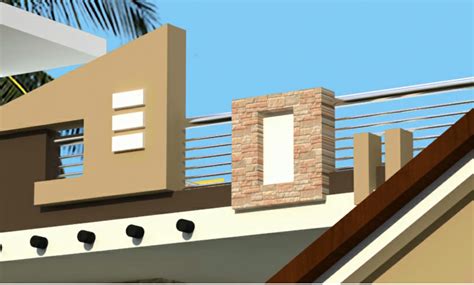 Parapet Wall Front Roof Railing Design Of A House In India Gabrielle