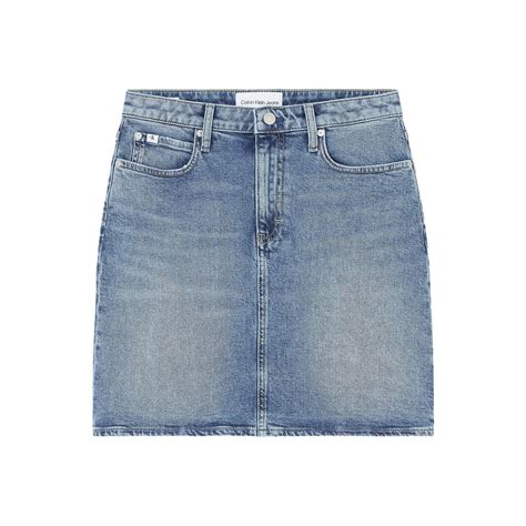 Calvin Klein Jeans Denim Hr A Line Mini Skirt Woman Medium Denim Mascheroni Store