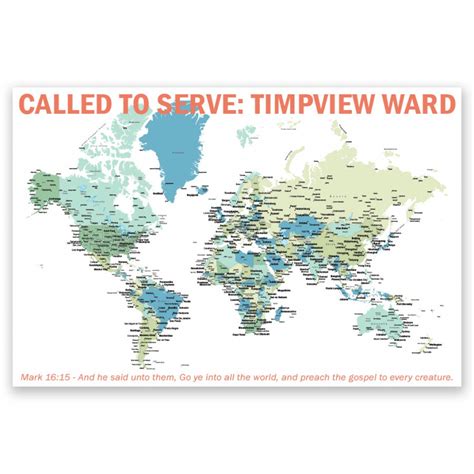 Personalized Lds World Mission Map Poster In Mission Map Posters