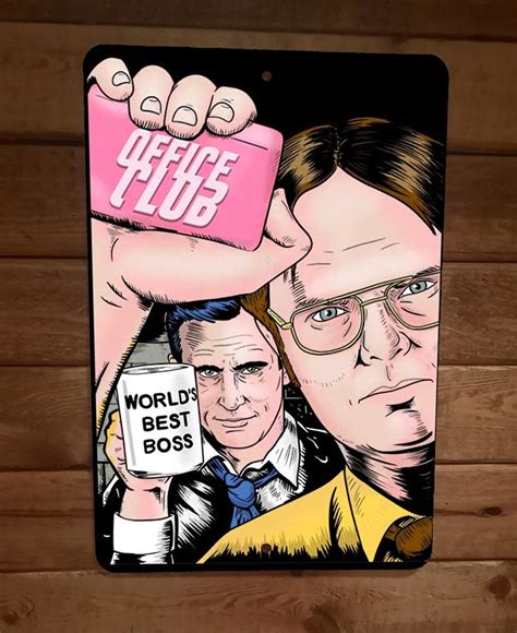 Office Club Worlds Best Boss 8x12 Metal Wall Sign Poster Fight Parody