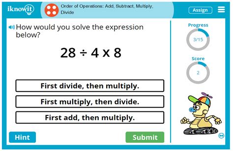 Interactive Math Lesson Order Of Operations