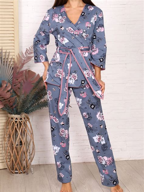 Пижама с брюками женская 20061 купить в — Ивановский