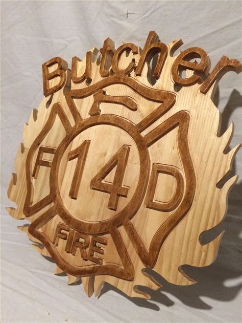 Buy Hand Crafted Fire Mans Maltese Cross Wood Carved Art Plaque Made