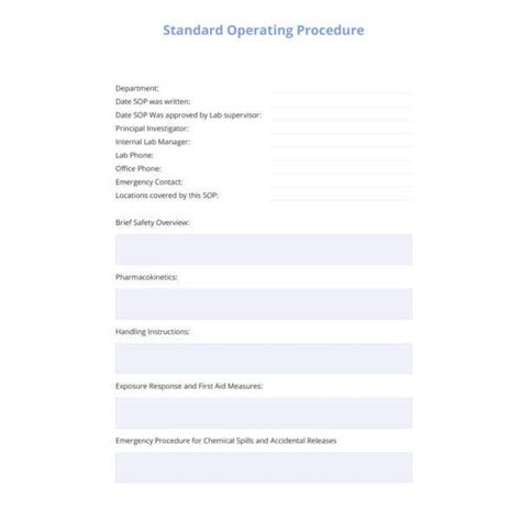13 Standard Operating Procedure Templates Pdf Doc Free And Premium