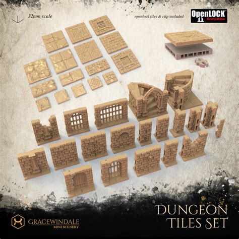 3d Printable Dungeon Tiles Set By Gracewindale Mini Scenery