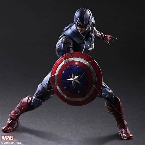 Variant Play Arts Kai Captain America Action Figure Shows Off Powerful