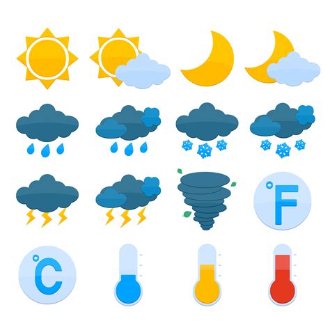 Weather Forecast Icons Set 460312 Vector Art At Vecteezy
