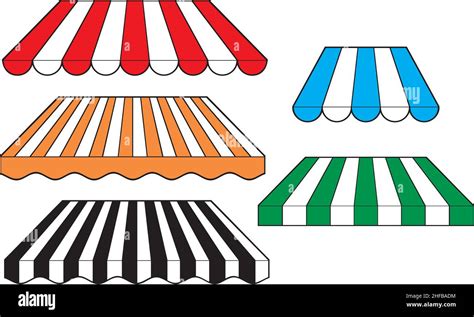 Set Of Striped Awnings Vector Illustration Stock Vector Image And Art Alamy
