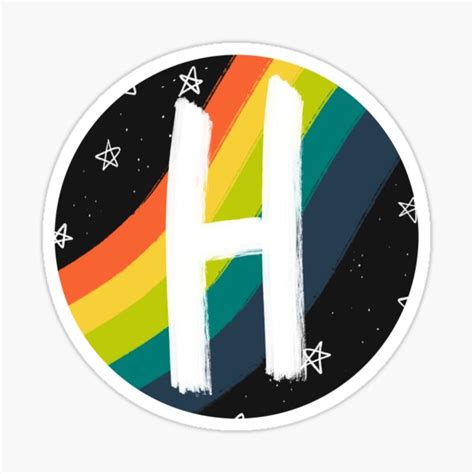 Rainbow Space Letter H Sticker For Sale By G Illustrations Redbubble
