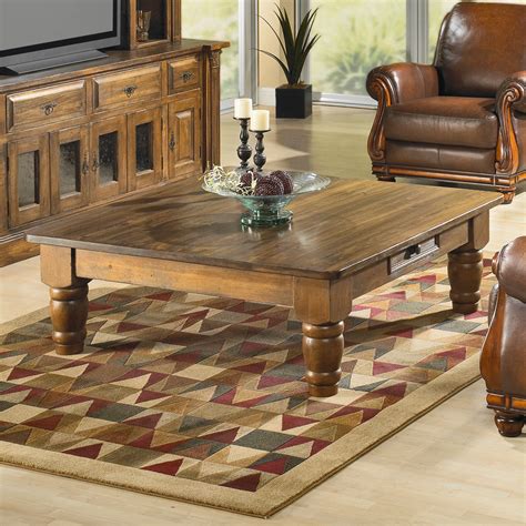 French Country 48 Inch Square Coffee Table French Country Living Room