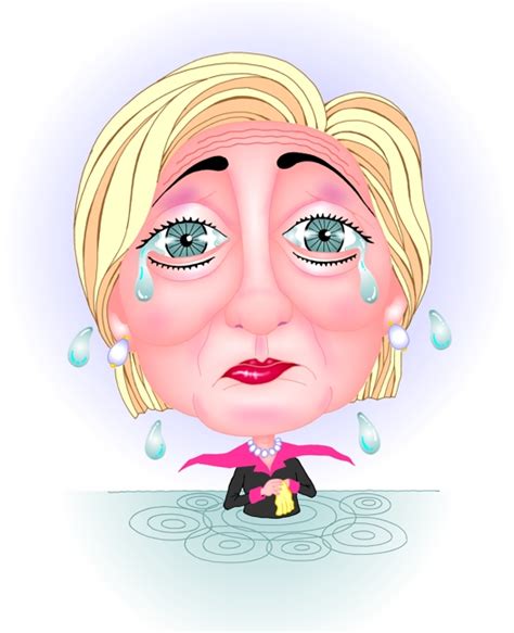 Hillary Clinton Color Cartoon Caricature Hillary Crying Illustration Hillary Clinton Cries