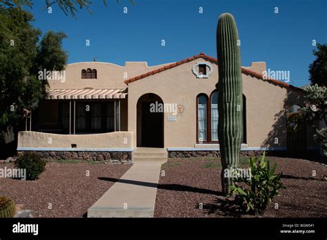 Tucson Arizona Usa Typical South Western American Single Story House