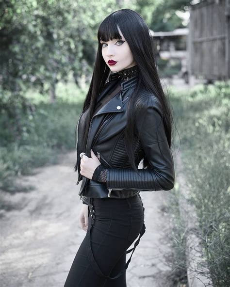 Gothic Girls Emo Girls Leather Jacket Girl Leather Outfit Goth
