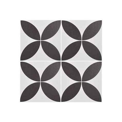 Picasso Flora Black Internal Matte Tiles 200x200