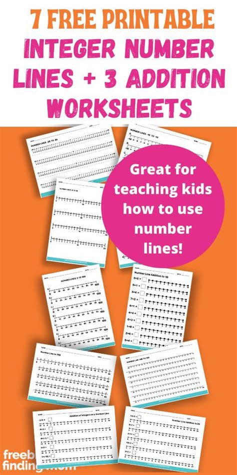 These Are Seven Free Integer Number Line Printables And Three Adding