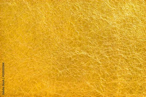 Shiny Yellow Leaf Gold Foil Texture Background Foto De Stock Adobe Stock