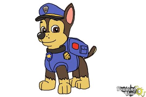 How To Draw Chase From Paw Patrol Drawingnow