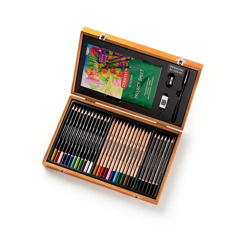 Derwent Academy Art Pencils Wooden Box Set Hobbycraft