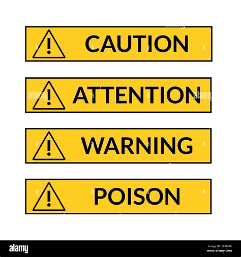 Caution Sign Vector Icon Danger Warning Attention Square Icon Stock