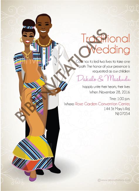 Lufuno Venda Traditional Wedding Invitation Card Bibi Invitations