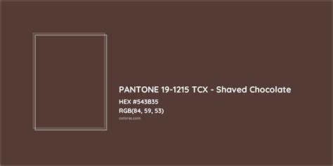 About Pantone 19 1215 Tcx Shaved Chocolate Color Color Codes