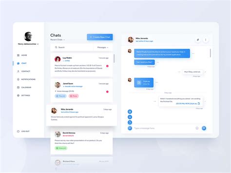 Free Chat Dashboard Ui Template Fig